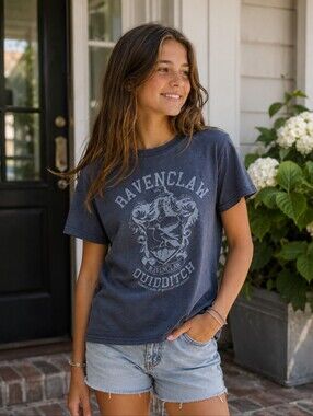Blue Ravenclaw Harry Potter Kids T-shirt Large School Houses Quidditch Match